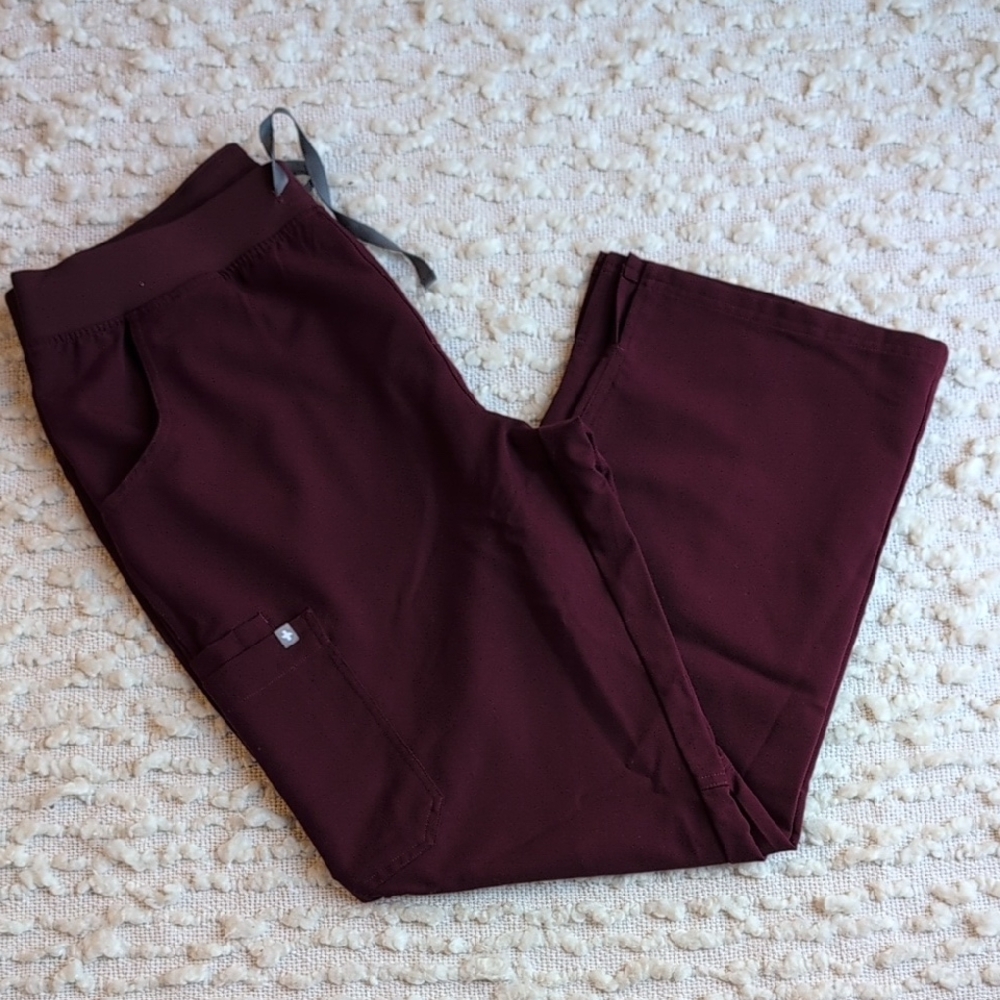 Figs Kade Women's X Large Maroon Burgundy Scrub Pants Drawstring
